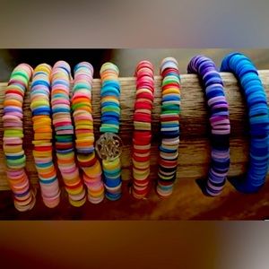 “Summer Vibe” Clay Beaded Bracelets will make to size.